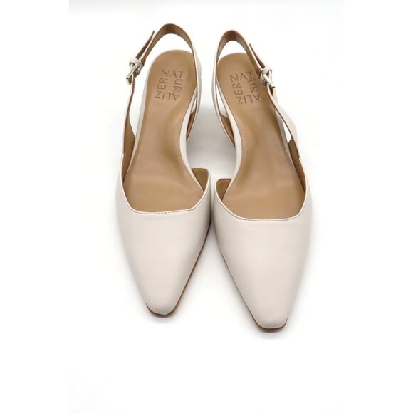 Naturalizer Womens Dalary Slingback Heels Cream Leather Upper 6.5 NEW - Picture 2 of 9